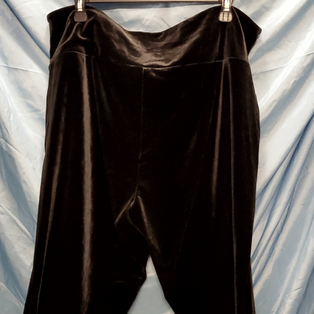 Black chenille pants flare leg